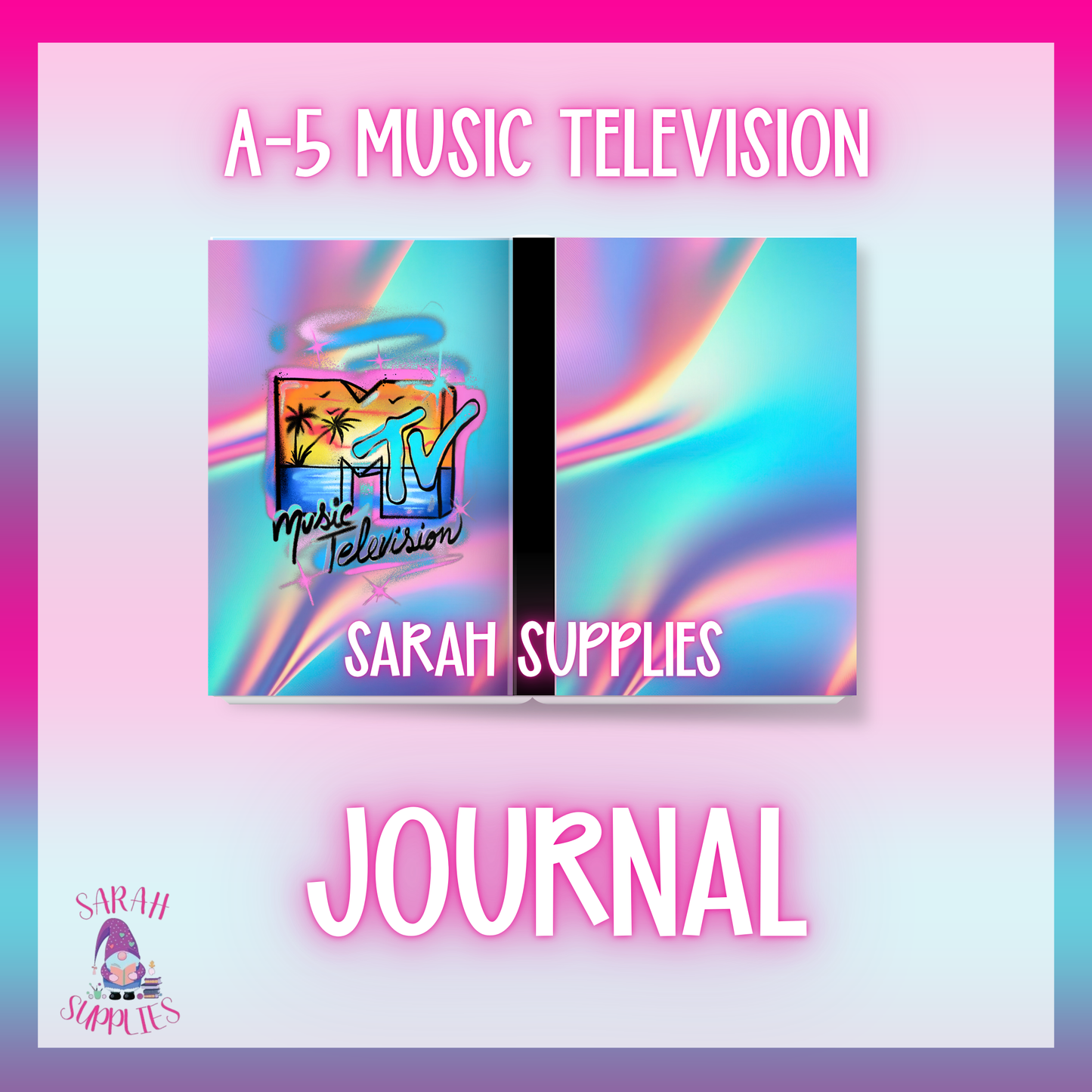 A5 - Music Television Sublimation Journal - Refillable - Bookmarked