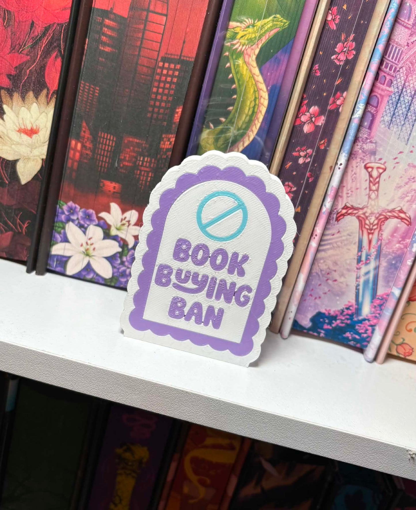 3D - Bookshelf Decor - Double Sided - Book Buying Ban - Buy More Books