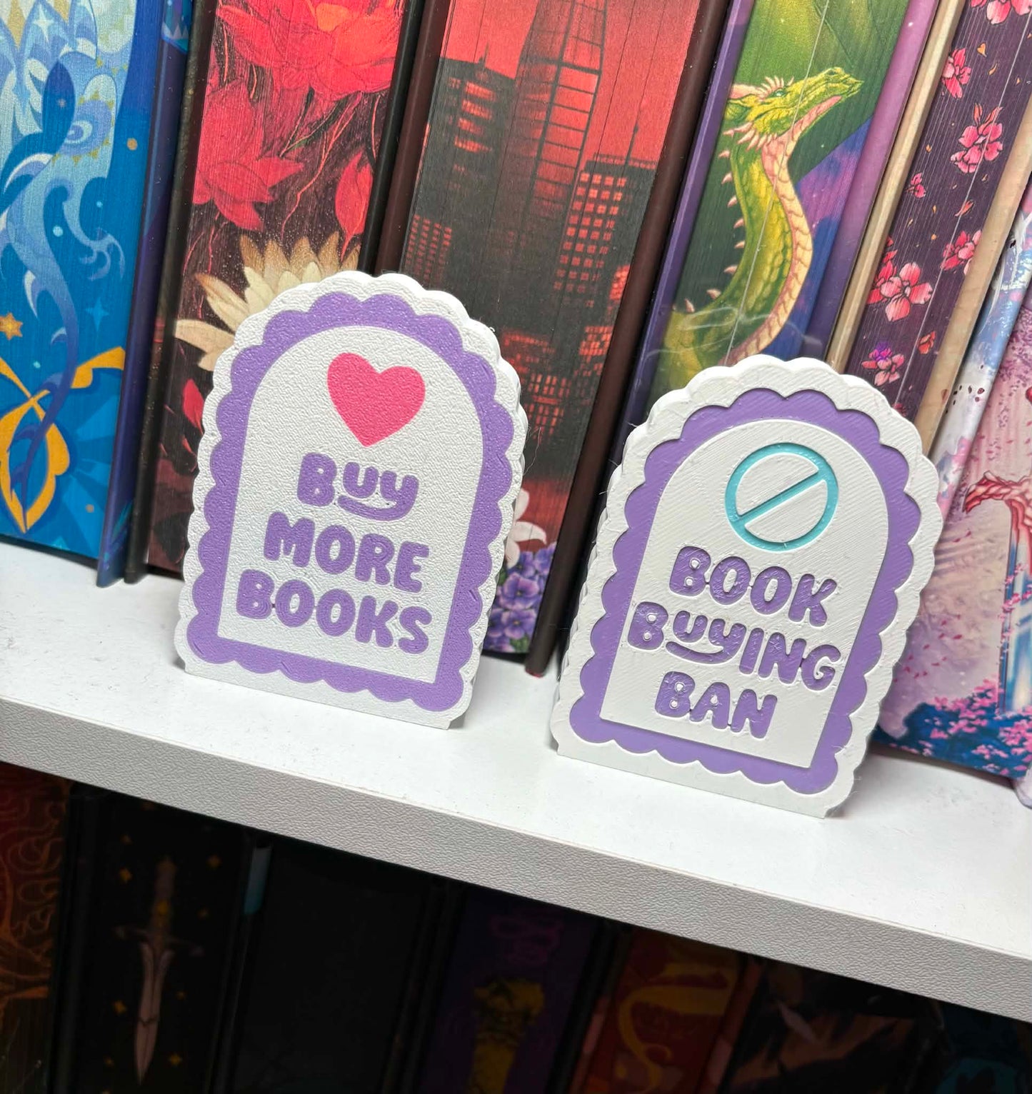 3D - Bookshelf Decor - Double Sided - Book Buying Ban - Buy More Books