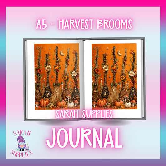A5 - Harvest Brooms Sublimation Journal - Refillable - Bookmarked