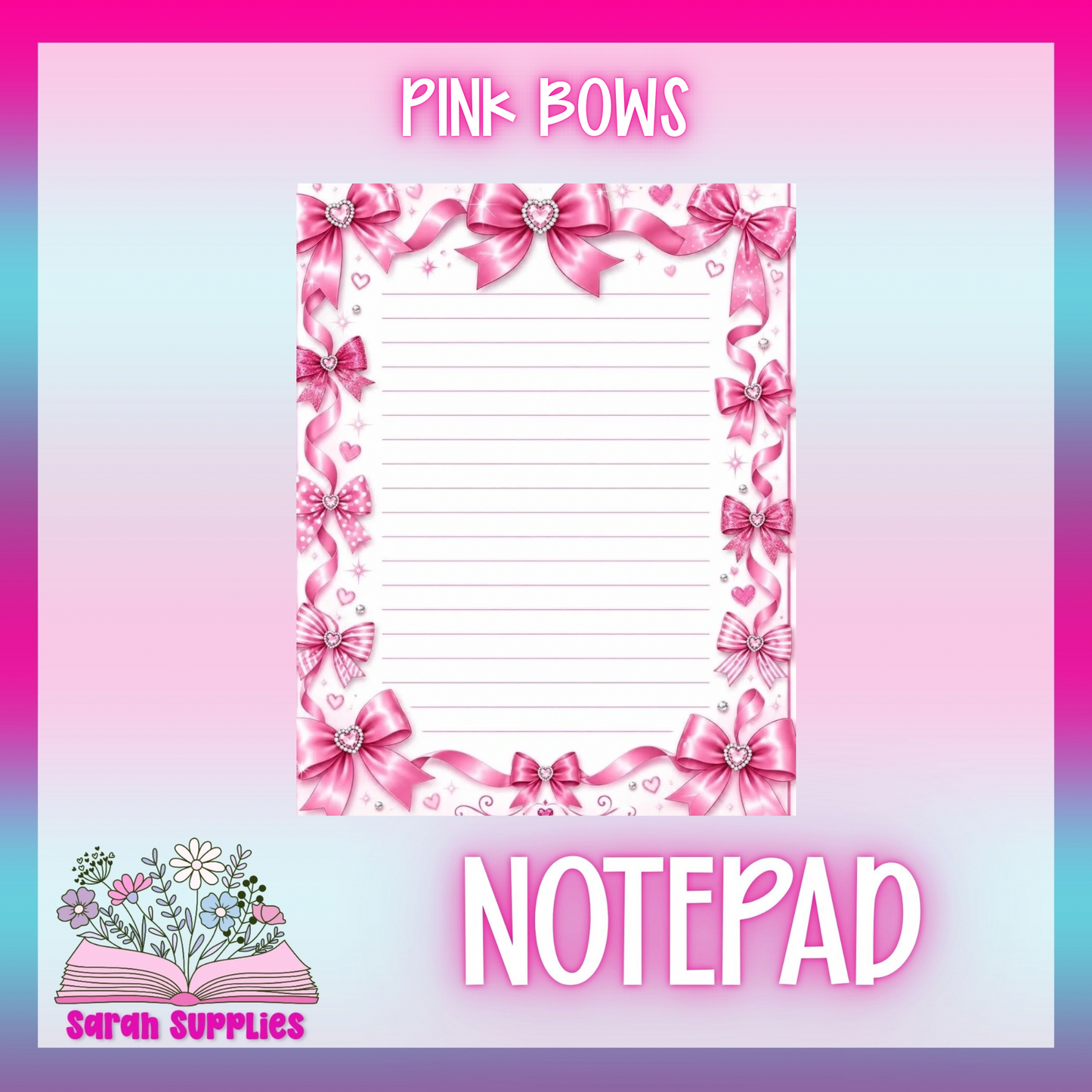 Notepad - Pink Bows