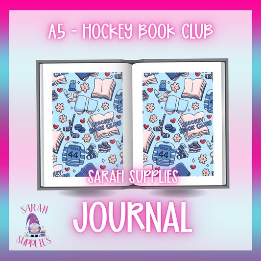 A5 - Hockey Book Club Sublimation Journal - Refillable - Bookmarked
