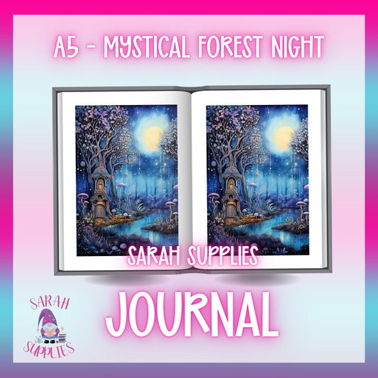 A5 - Mystical Forest Night Sublimation Journal - Refillable - Bookmarked