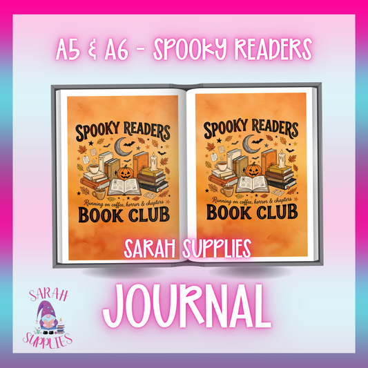 A6 - Spooky Readers -  Sublimation Journal  - Refillable & Bookmarked