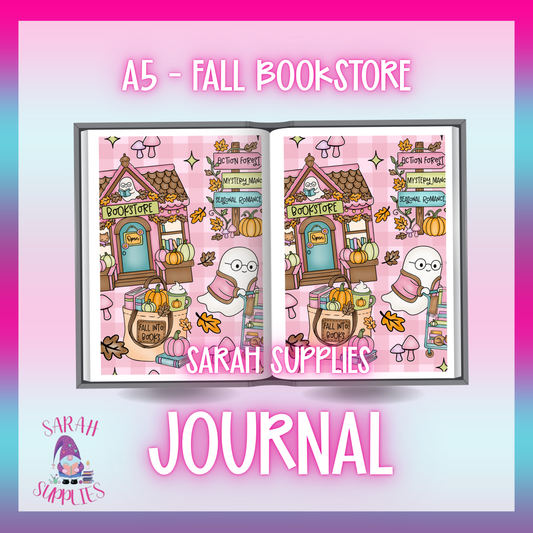 A5 -  Fall Bookstore Sublimation Journal - Refillable - Bookmarked