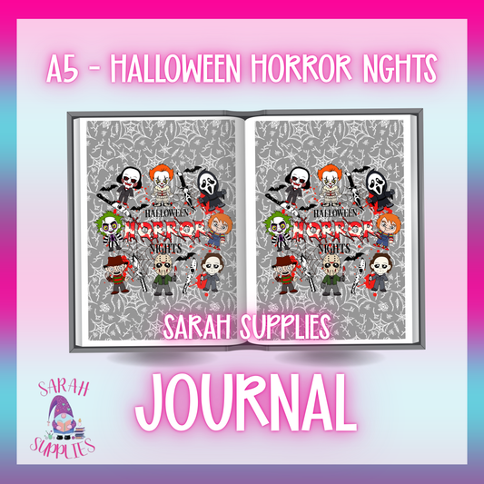 A5 - Halloween Horror Nights Sublimation Journal - Refillable - Bookmarked
