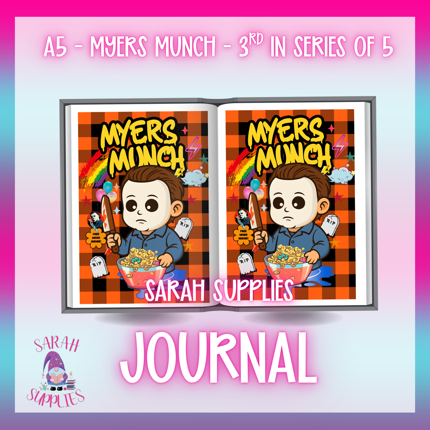 A5 - Myers Munch  3rd in series of 5 Sublimation Journal - Refillable - Bookmarked
