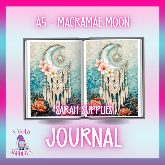 A5 - Macramae Moon Sublimation Journal - Refillable - Bookmarked