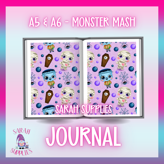 A6 - Monster Mash Sublimation Journal  - Refillable & Bookmarked