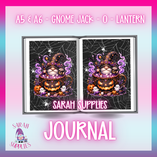 A5 - Gnome Jack - O - Lantern Sublimation Journal - Refillable - Bookmarked