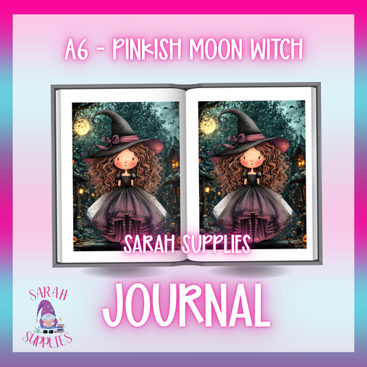A6 - Pinkish Moon Witch Sublimation Journal  - Refillable & Bookmarked