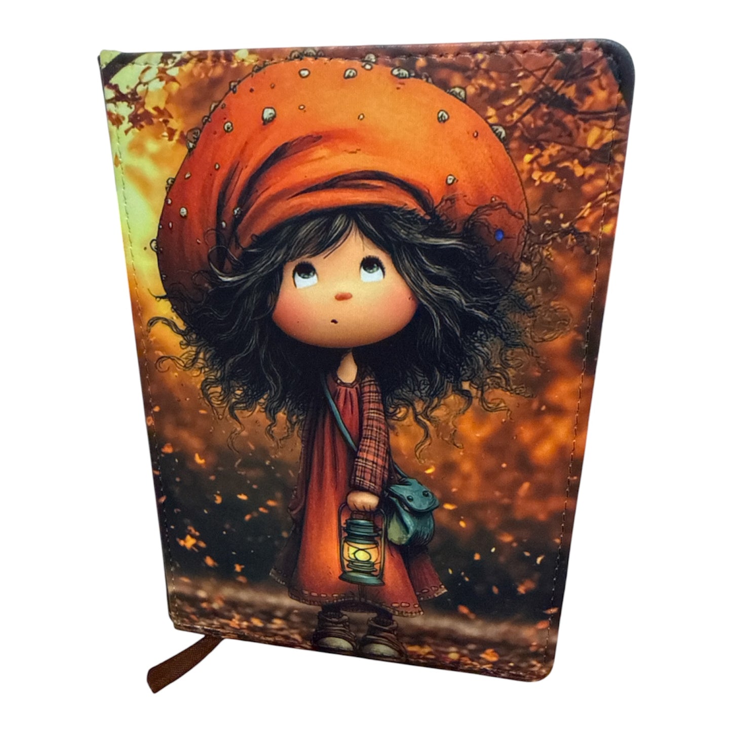 A6 - Fall Girl In Hat  Sublimation Journal  - Refillable & Bookmarked