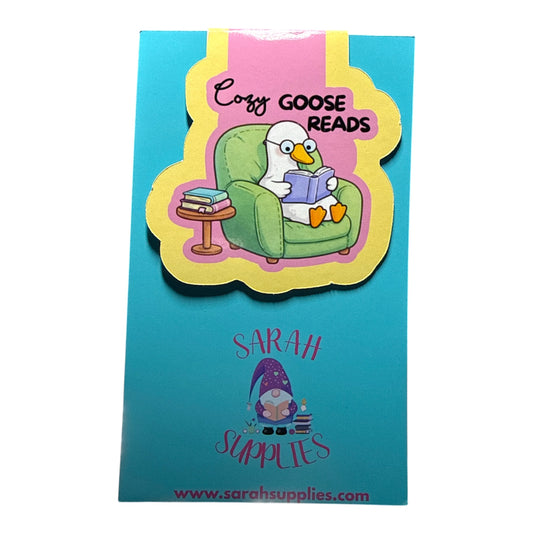 Magnetic Bookmark - Cozy Goose Reading