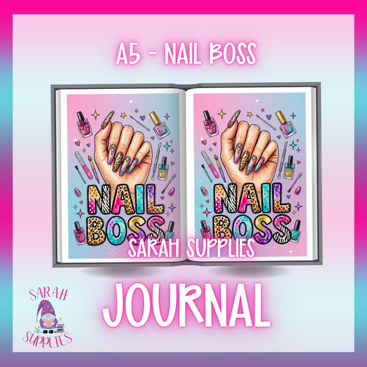 A5 - Nail Boss Sublimation Journal - Refillable - Bookmarked