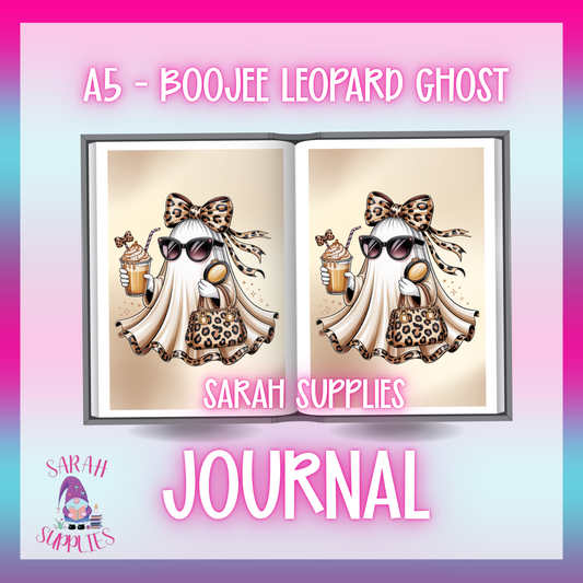 A5 - Boojee Leopard Ghost Sublimation Journal - Refillable - Bookmarked