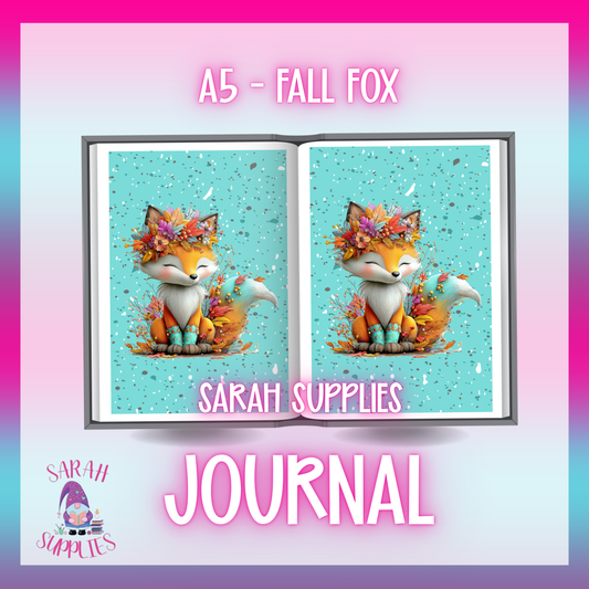 A5 - Fall Fox Sublimation Journal - Refillable - Bookmarked