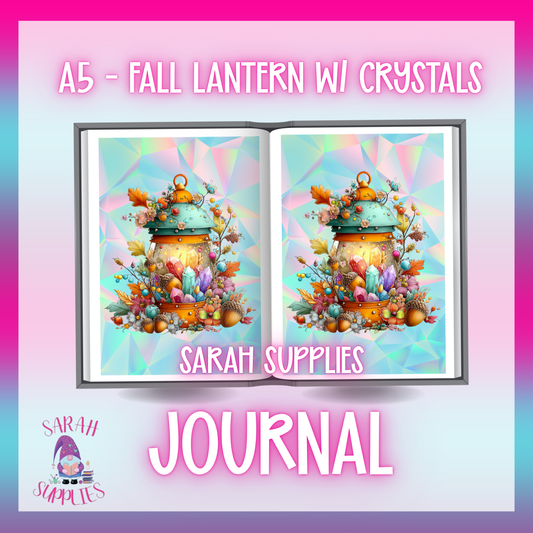 A5 - Fall Lantern W/ Crystals Sublimation Journal - Refillable - Bookmarked