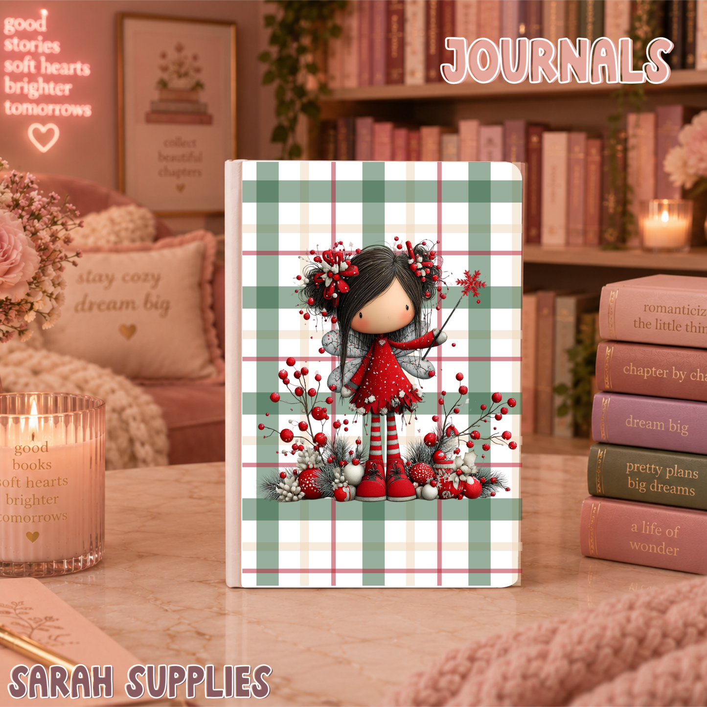 A6 - Christmas Fairy Sublimation Journal  - Refillable & Bookmarked