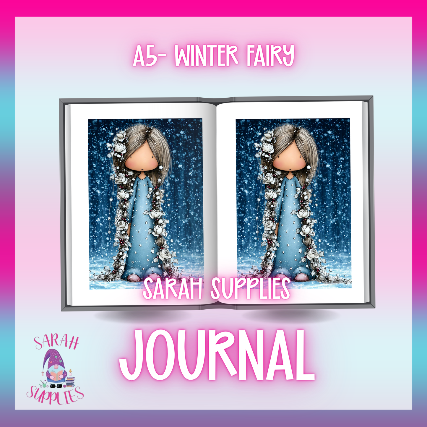A5 - Winter Fairy Sublimation Journal - Refillable - Bookmarked