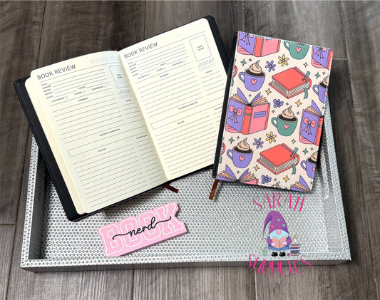 A5 - Books & Coffee Sublimation Journal - Refillable - Bookmarked
