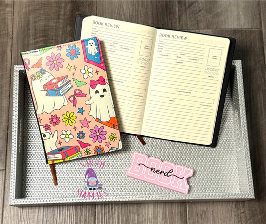 A5 - Bookish Ghostie Sublimation Journal - Refillable - Bookmarked