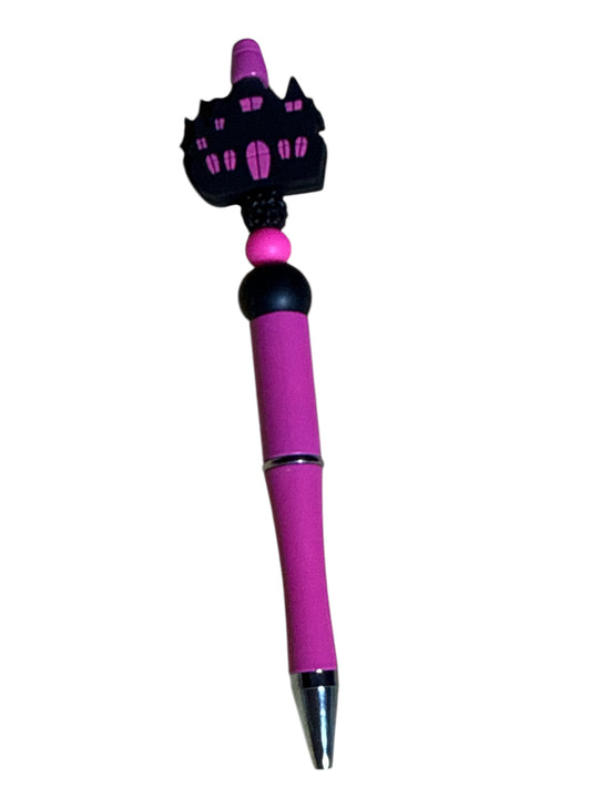 Beaded Pens - Pink Haunted House