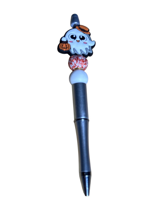 Beaded Pens - Ghost w/ Pumpkin