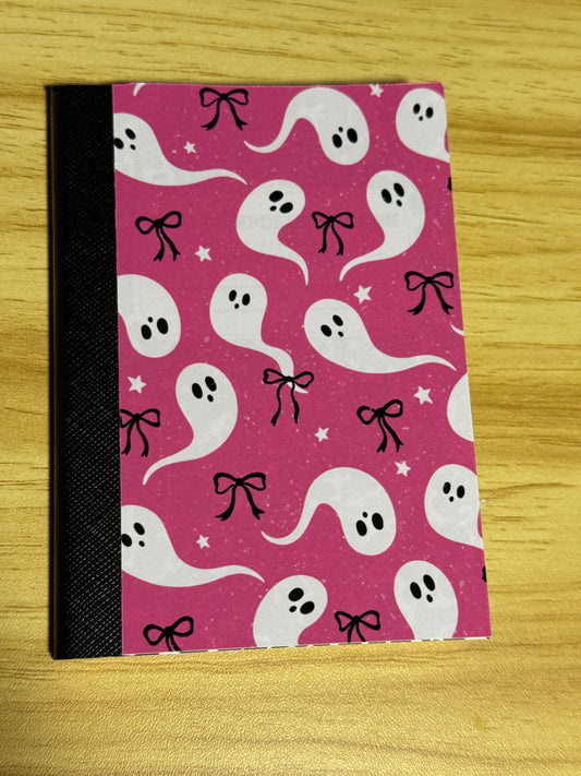 Mini Composition Books - Pink w/ Ghosts & Bows