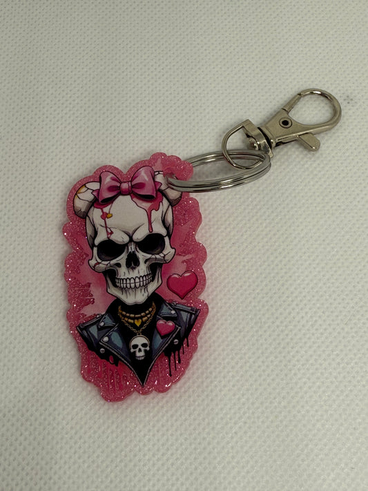 Keychains - Skull w/ Bow