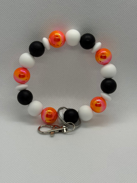 Wristlet - Black White Orange