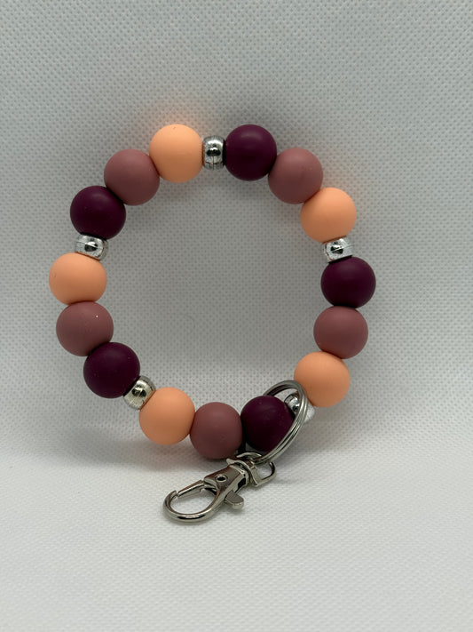 Wristlet - Maroon Dark Pink Peach