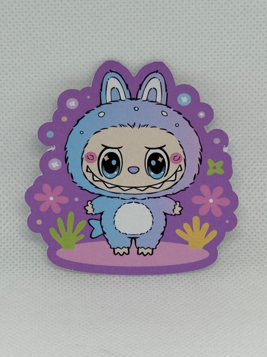 Stickers- Purple Labubu w/ Flower